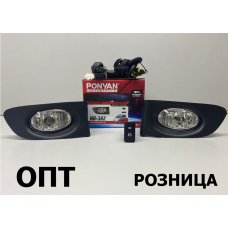 HD03-0204K (HD302)* HONDA FIT 2001-07, ТУМАНКА L+R (Китай) Стекло,  Комплект 