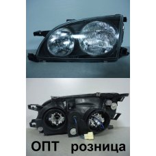 TY28-0101L (212-1187)* TOYOTA CALDINA (210) 1997-00, ФАРА L (Китай) Черная Стекло