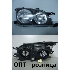 TY28-0101R (212-1187)* TOYOTA CALDINA (210) 1997-00, ФАРА R (Китай) Черная Стекло