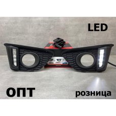 HD03-0814K (HD625L2LED)* HONDA FIT 2013-17, НАКЛАДКА ТУМАНКИ L+R (Китай) Комплект LED