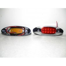 FS100-1406LED* УНИВЕРСАЛЬНЫЙ ДИОДНЫЙ ПОВОРОТ НА БУДКУ 9-30v 170x60mm 2шт. (Китай) Красный, Комплект
