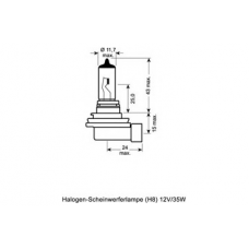 H8 (64212)* Лампочка H8 12V 35W OSRAM (Германия)