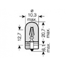 WY5W (2827)* Лампочка желтая WY5W 12V 5W OSRAM (Германия) Стеклянный цоколь